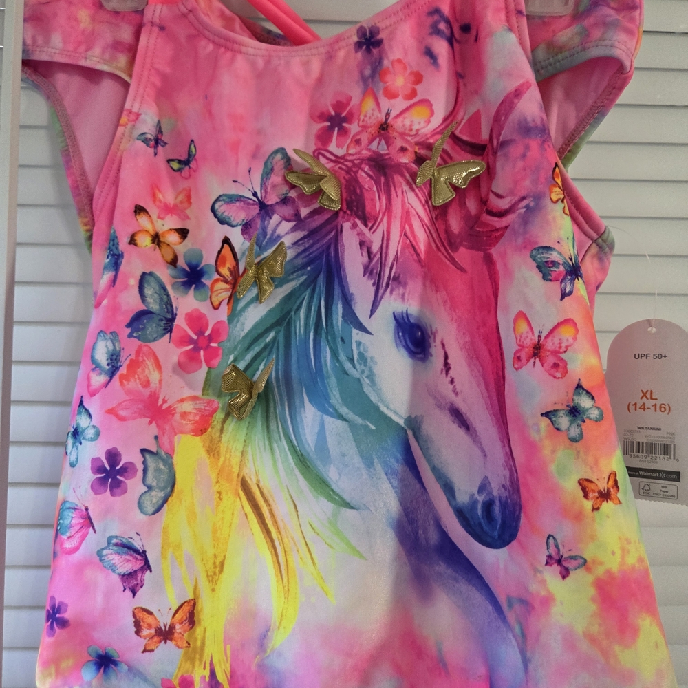 Colorful Unicorn Girls Tankini Swim Set!